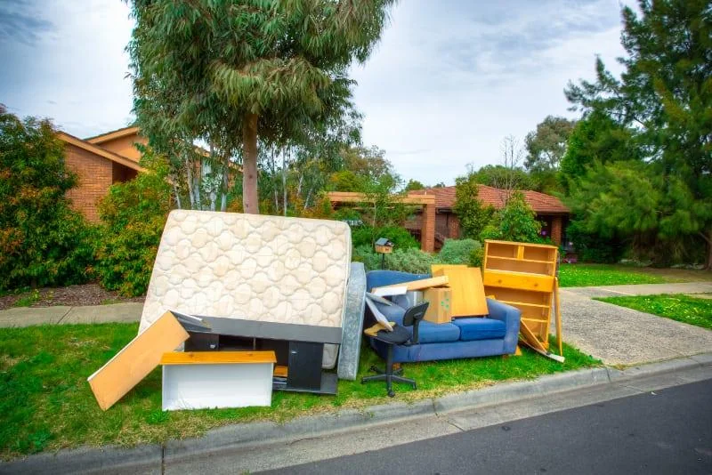Couch, mattress and household furniture placed kerbside for rubbish removal in Rivervale